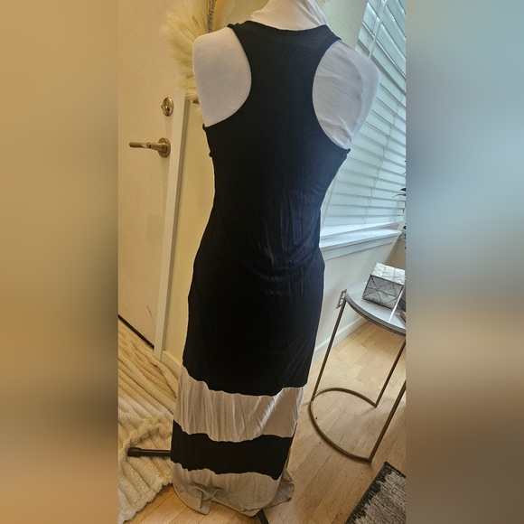 Mossimo Black & Tan Colorblock Maxi Dress Racer Back Size Small - Picture 8 of 8